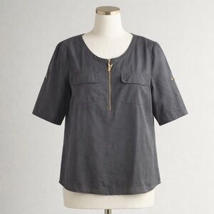 Ellen Tracy Women’s Top Large Gray Preowned